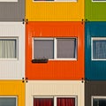 Colorful cargo containers used as home by students Royalty Free Stock Photo