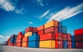 Colorful Cargo Industrial Containers and Shipping, Generative Ai