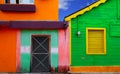 Colorful Caribbean houses tropical Isla Mujeres