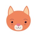 Colorful caricature cute face cat tranquility expression Royalty Free Stock Photo