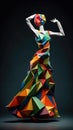 Colorful Caricature of a Dancing Woman. Perfect for Invitations and Posters.