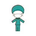 colorful caricature doctor costume profession
