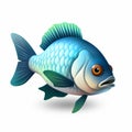 Colorful Caricature Of An Endangered Fish For Casual Game