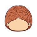 Colorful caricature faceless front view cute kid with hairstyle