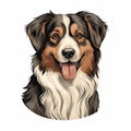 Colorful Caricature Illustration Of Bernese Mountain Dog In Uhd Royalty Free Stock Photo