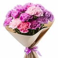 Colorful Carnation Bouquet: Pink, Purple, Dark Magenta, Dark Beige Royalty Free Stock Photo