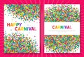 Colorful carnival confetti greeting cards