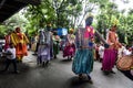 The colorful carnival is going on in the street of Kolkata.