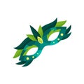 Colorful carnival mask with feathers, masquerade mask vector Illustration