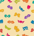 Colorful carnival masks seamless pattern Royalty Free Stock Photo