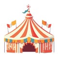 Colorful carnival tent hosts joyous entertainment event Royalty Free Stock Photo