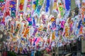 Colorful carp streamers or `Koinobori in Japanese` in Kawagoe, Saitama Japan Royalty Free Stock Photo