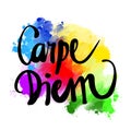 Colorful carpe diem lettering Royalty Free Stock Photo