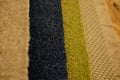 Colorful carpet samples on exhibition for retail Royalty Free Stock Photo