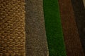 Colorful carpet samples on exhibition for retail Royalty Free Stock Photo
