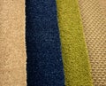 Colorful carpet samples on exhibition for retail Royalty Free Stock Photo