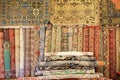 Colorful carpet shop in Tangier, Morocco Royalty Free Stock Photo