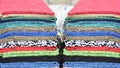 Colorful carpets and fabrics in market ideal for background Royalty Free Stock Photo