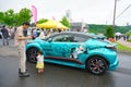 Colorful cars decorated in cosplay for the Toyako Manga Anime Festa festival