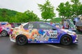 Colorful cars decorated in cosplay for the Toyako Manga Anime Festa festival