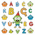 Colorful cartoon alphabet characters Royalty Free Stock Photo