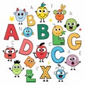 Colorful, cartoon alphabet characters Royalty Free Stock Photo