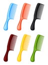 Colorful cartoon brown comb set Royalty Free Stock Photo