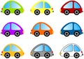 Colorful cartoon car set