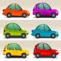 Colorful cartoon cars vector