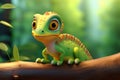 Colorful Cartoon chameleon. Generate Ai Royalty Free Stock Photo