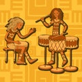 African drummers. Percussion players. Tribal music.