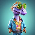 Colorful Cartoon Dinosaur Character Design For 3d Game