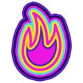 Colorful Cartoon Doodle Fire. Icon Vector. Outline Simple Vector Illustration. Fire Flame Comic Line Art.