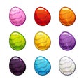 Colorful cartoon eggs set.