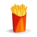 Colorful cartoon fast food icon on white background. French fries Royalty Free Stock Photo