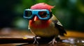 Colorful Cartoon Finch Wearing Goggles In Thailand