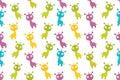 Colorful cartoon giraffe pattern on white background Royalty Free Stock Photo