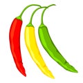 Colorful cartoon hot chilli pepper.