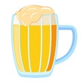 Colorful cartoon light beer mug Royalty Free Stock Photo