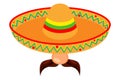 Colorful cartoon mexican man avatar Royalty Free Stock Photo