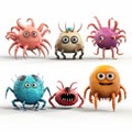 Colorful Cartoon Monsters: Realistic And Detailed 3d Creatures