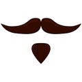 Colorful cartoon moustache beard set