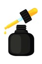 Colorful cartoon open beauty serum bottle Royalty Free Stock Photo