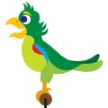 Colorful Cartoon Parrot on Perch