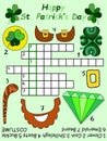 Colorful cartoon Patrick's day crossword for kids vector illustration