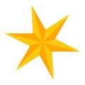 Colorful cartoon 6 point golden star