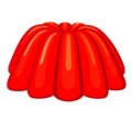 Colorful cartoon red jelly pudding