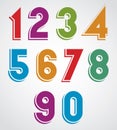Colorful cartoon rounded numbers with white outline