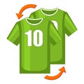 Colorful cartoon soccer player replacement icon