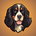 Colorful Cartoon Spaniel Dog Logo For Mascot Design